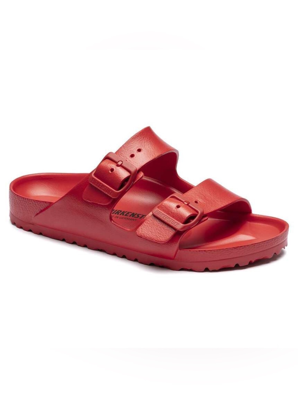 BIRKENSTOCK || Arizona Two-Strap EVA Sandal in Bright Red. Sz. 11.5